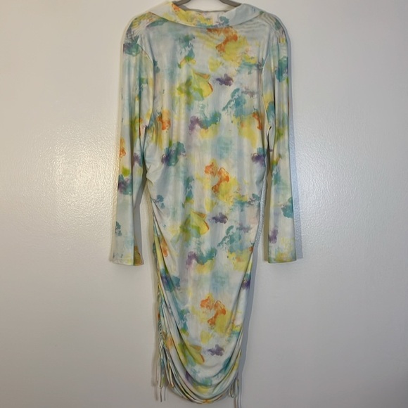 Bar III Nicole Williams English tie dye midi/mini dress Women’s size 1X bodycon - Picture 5 of 9